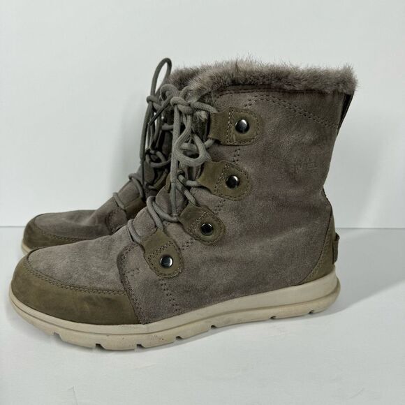 Sorel Explorer Joan Waterproof Winter Snow Boots Lace Up Suede 10 NL3039-052 - Picture 1 of 10